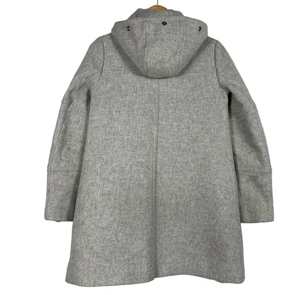 J. Crew Chateau Parka Italian Wool Stadium Cloth Coat B3901 Gray Nello Gori Sz 0 - Picture 3 of 9